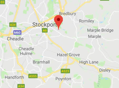 map of stockport areas we cover